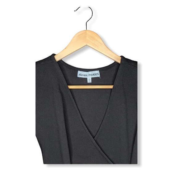 Black/White Ruched Side Mini Dress - Picture 2 of 7